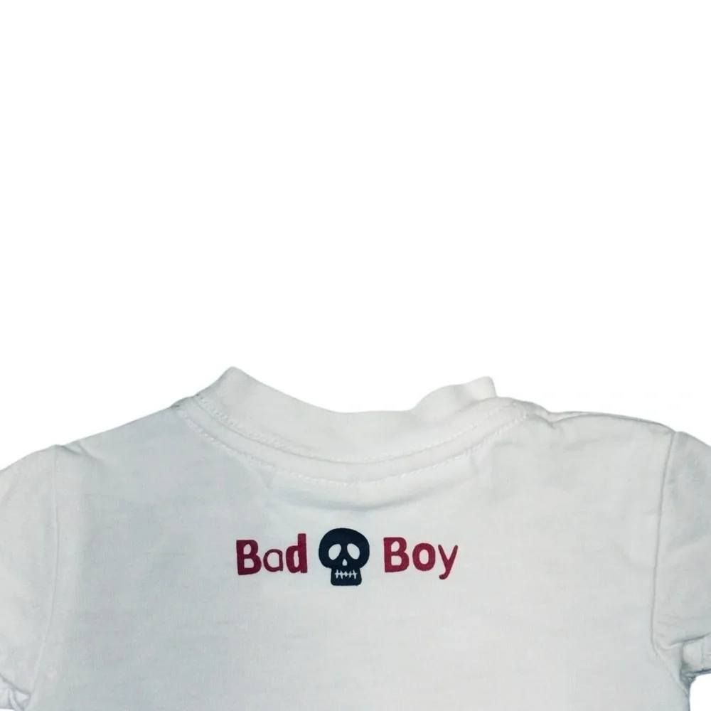 💀 Amy Coe “Bad Boy” Skull Print Baby Bodysuit – Newborn Size 🍼